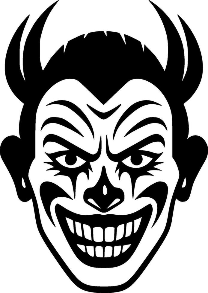 Clown - Black and White Isolated Icon - Vector illustration