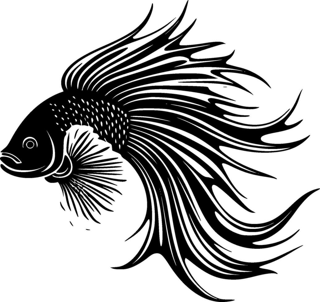 beta pez, minimalista y sencillo silueta - vector ilustración