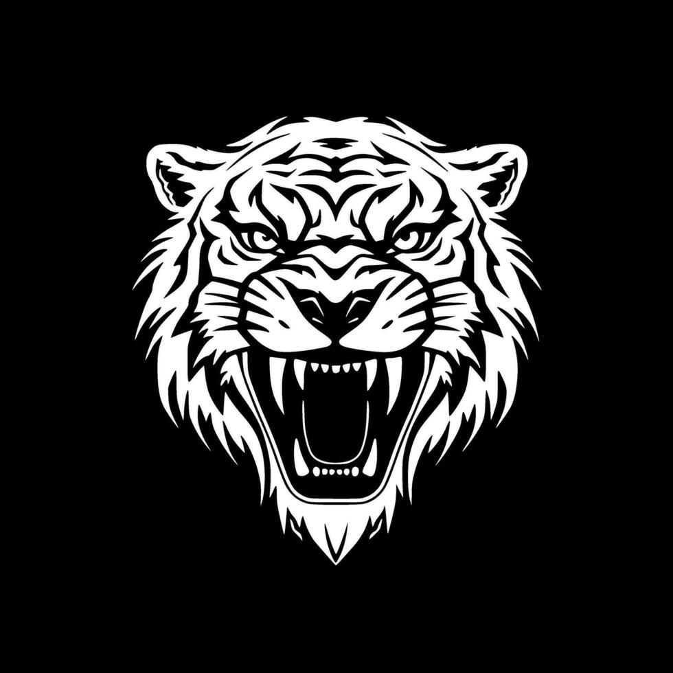 tigre, minimalista y sencillo silueta - vector ilustración