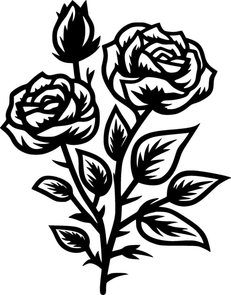 Roses - High Quality Vector Logo - Vector illustration ideal for T-shirt graphic
