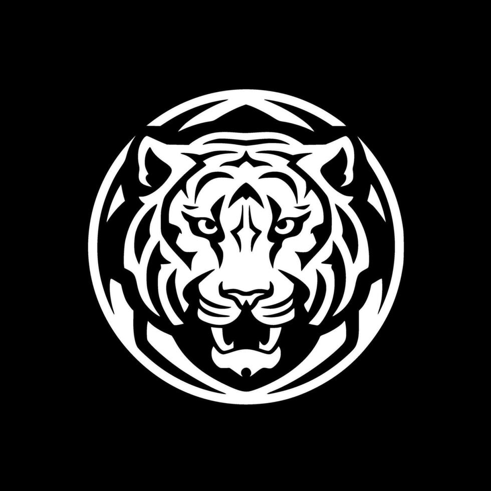 Tigre - minimalista y plano logo - vector ilustración