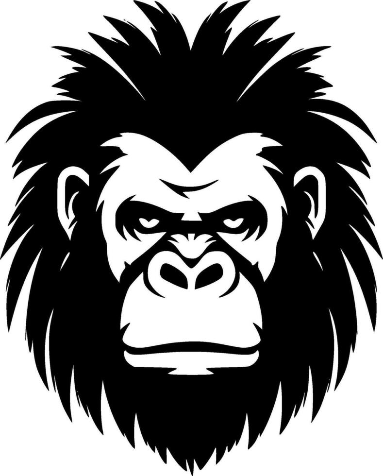 Gorilla, Minimalist and Simple Silhouette - Vector illustration