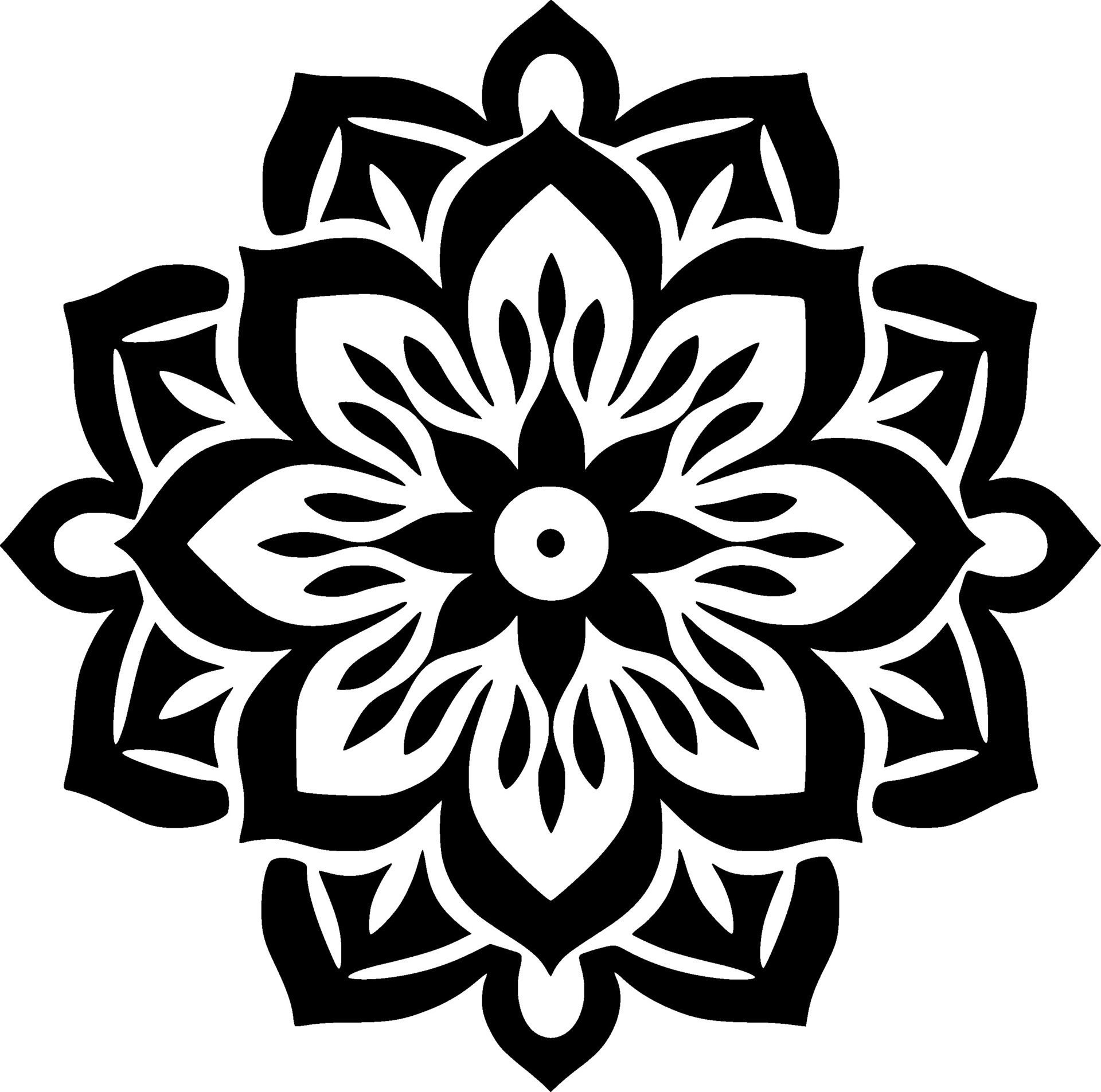 Mandala, Black and White Vector illustration 27567012 Vector Art at