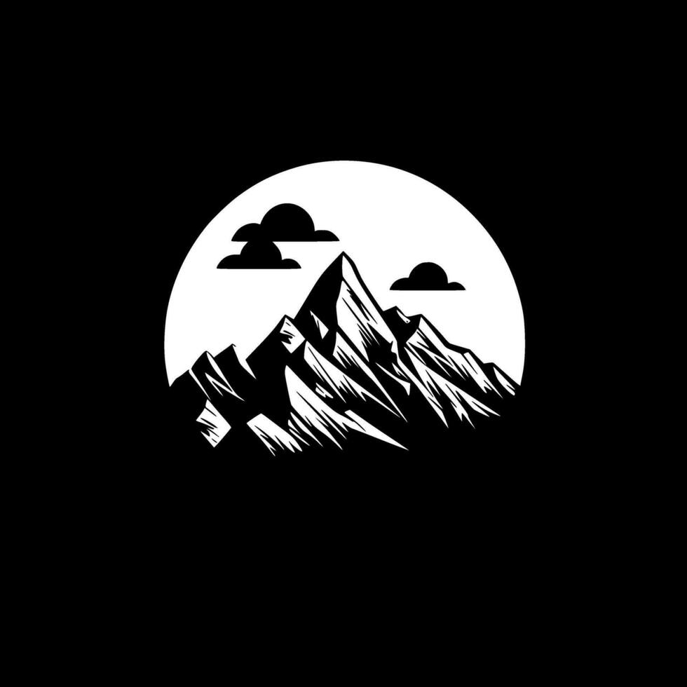 Mountain - Black and White Isolated Icon - Vector illustration 27567014
