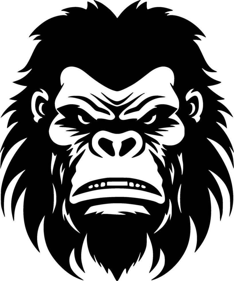 Gorilla - Black and White Isolated Icon - Vector illustration