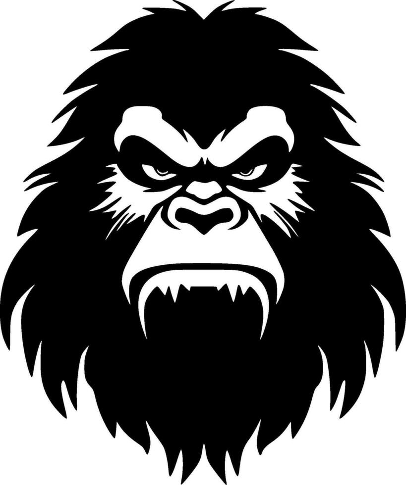 Bigfoot, Black and White Vector illustration