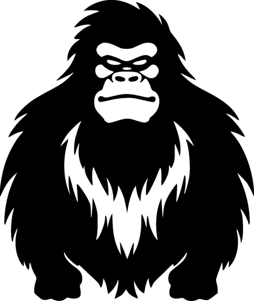 Bigfoot, Black and White Vector illustration