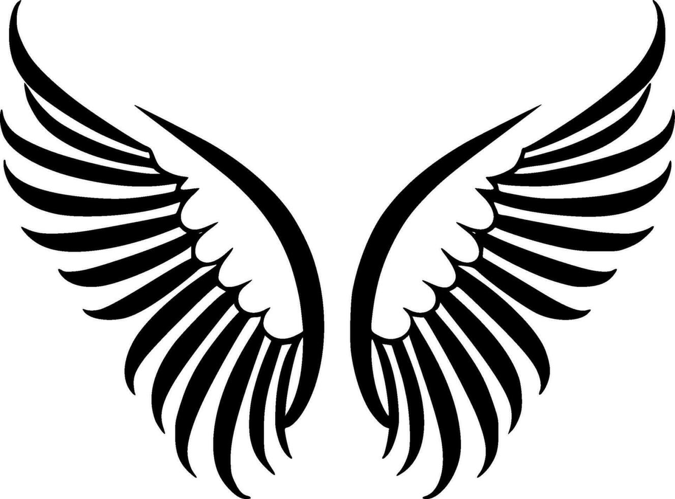 ángel alas - negro y blanco aislado icono - vector ilustración