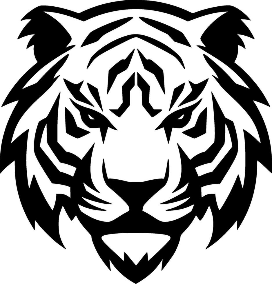 tigre, negro y blanco vector ilustración