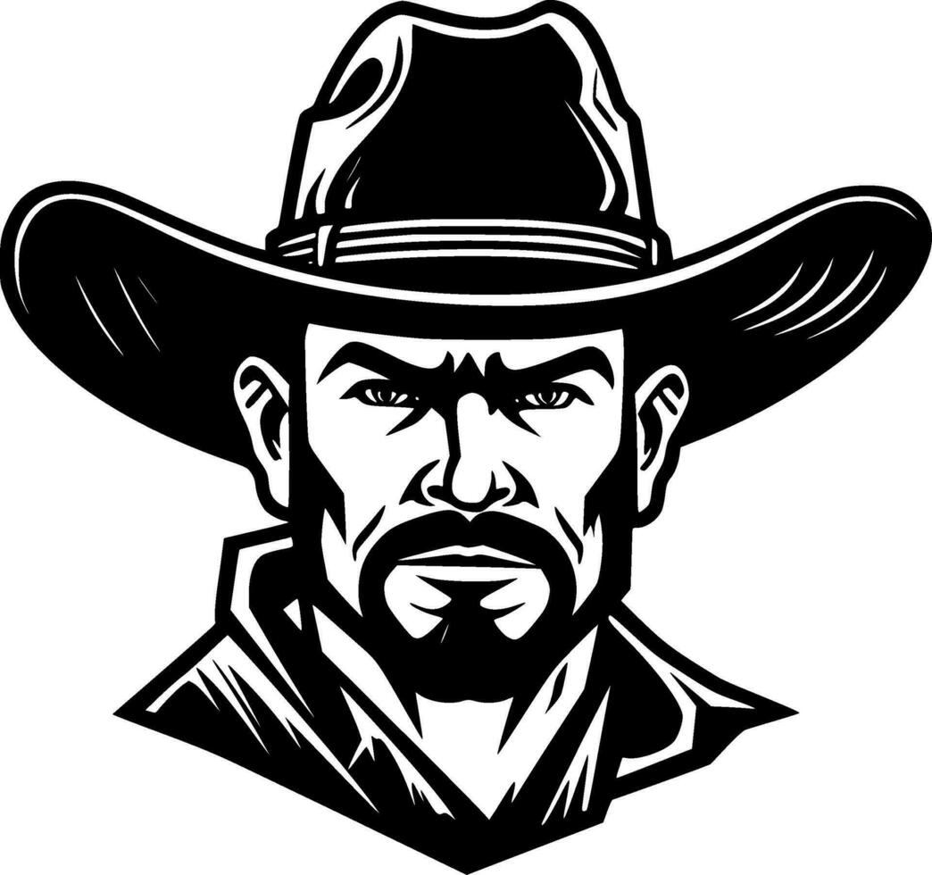 vaquero - negro y blanco aislado icono - vector ilustración