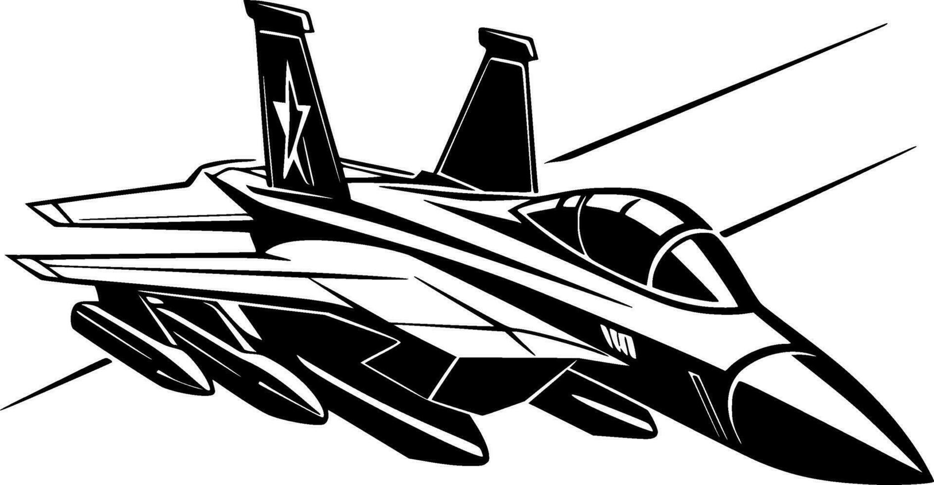 Fighter Jet - High Quality Vector Logo - Vector illustration ideal for T-shirt graphic