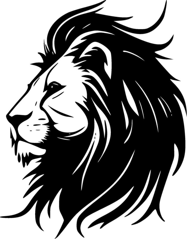 Lion - Black and White Isolated Icon - Vector illustration