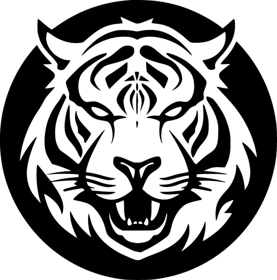 tigre, negro y blanco vector ilustración