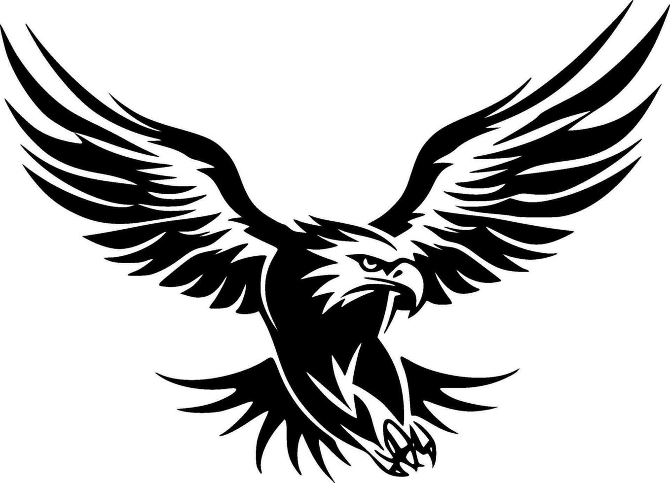 águila, negro y blanco vector ilustración