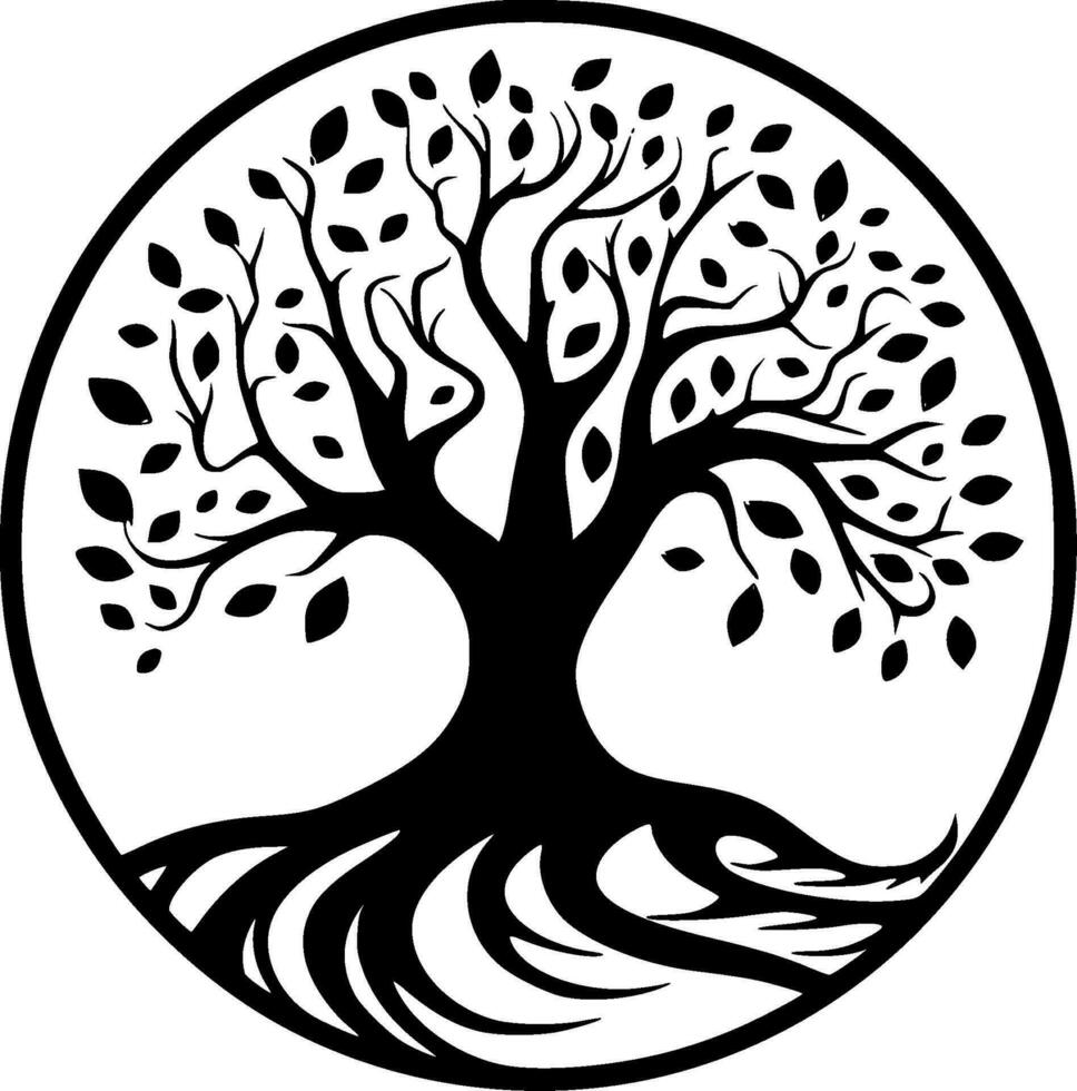 árbol de vida, minimalista y sencillo silueta - vector ilustración