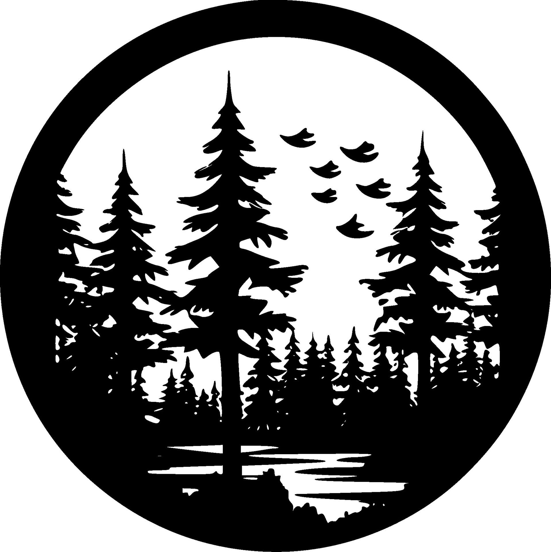 Forest, Black and White Vector illustration 27567186 Vector Art at Vecteezy