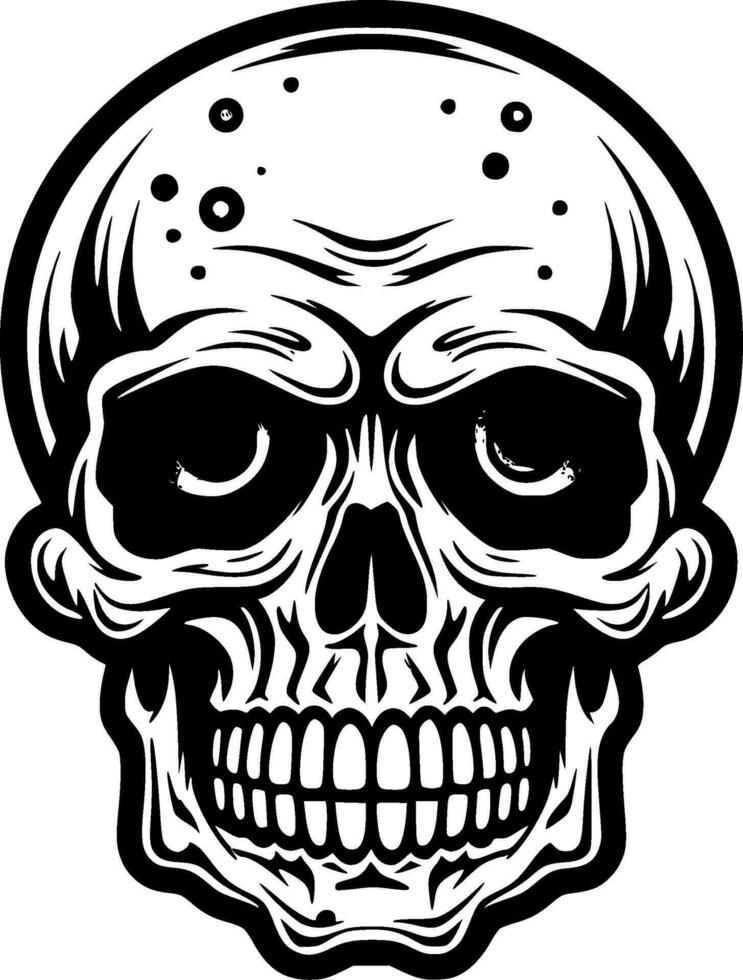 Skull, Black and White Vector illustration