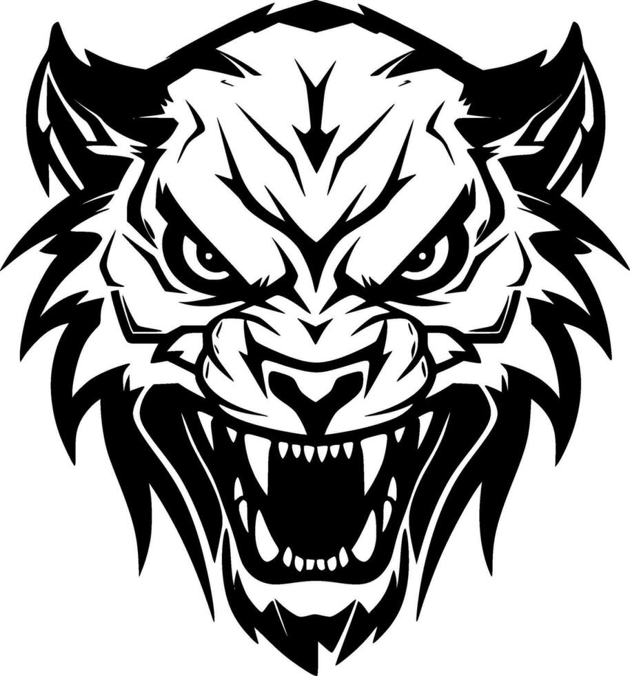 tigre, negro y blanco vector ilustración