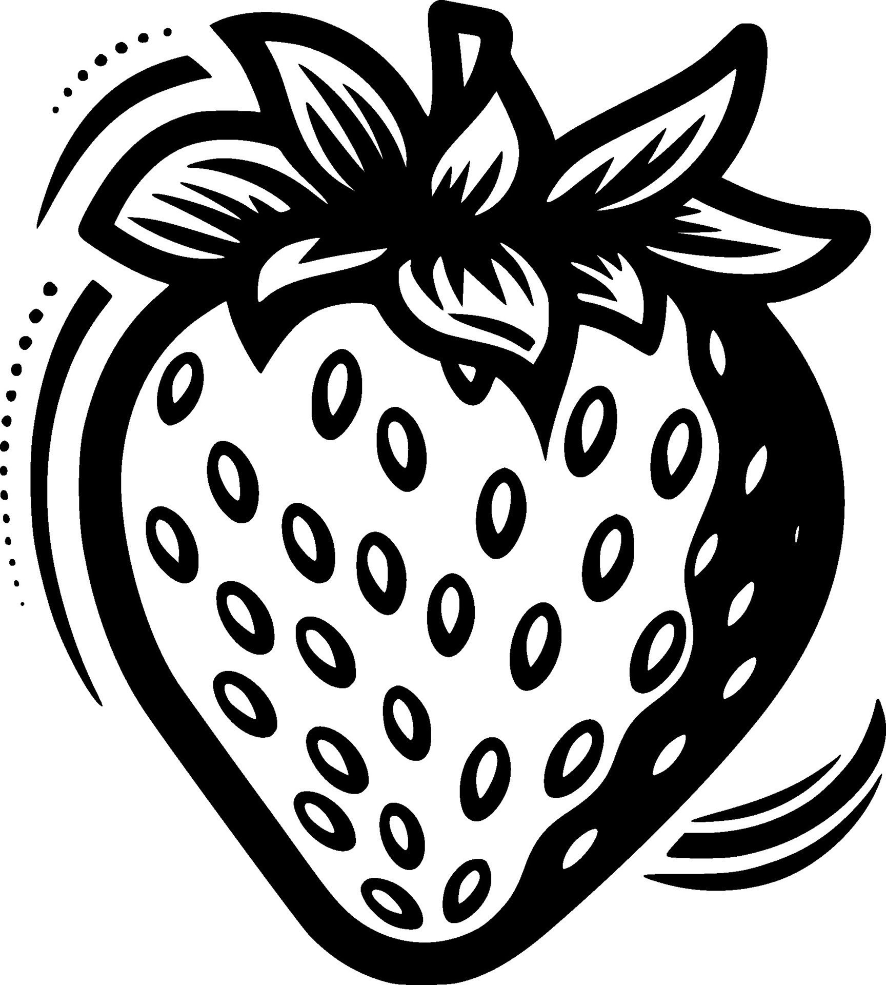 Strawberry, Black and White Vector illustration 27567222 Vector Art at