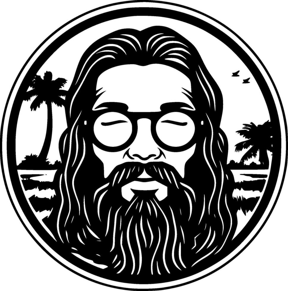 Hippie - High Quality Vector Logo - Vector illustration ideal for T-shirt graphic