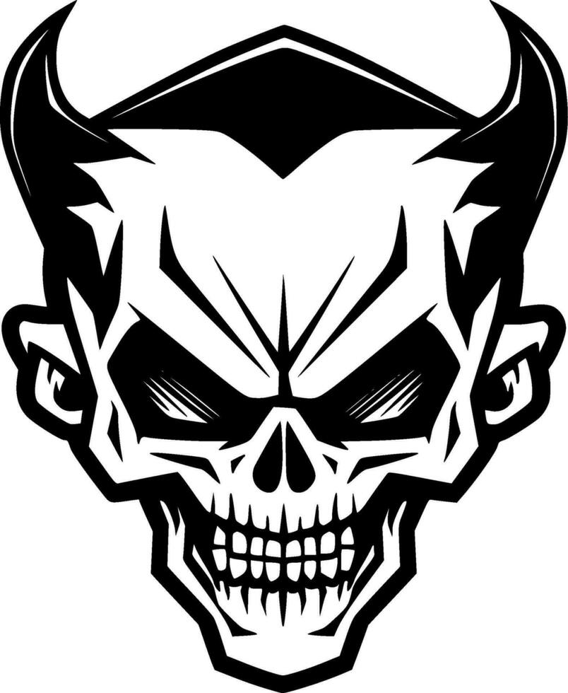 Skull - Black and White Isolated Icon - Vector illustration
