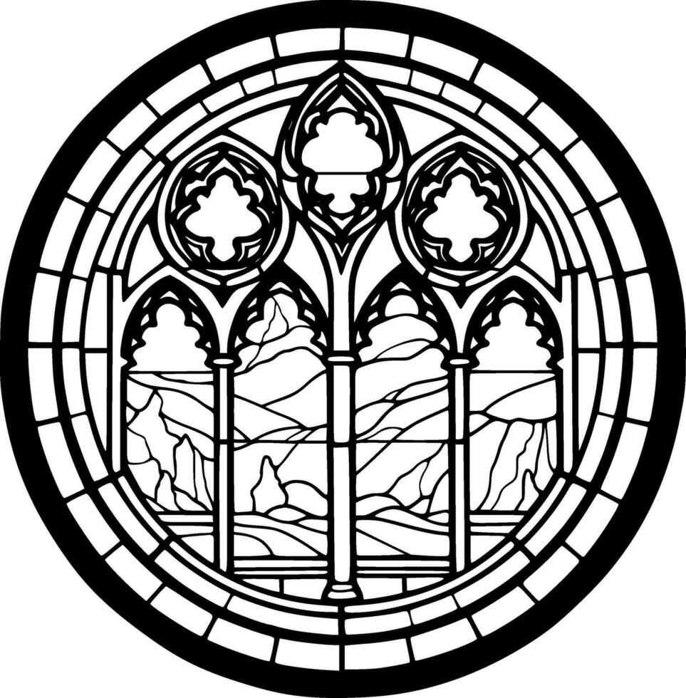Stained Glass, Minimalist and Simple Silhouette - Vector illustration