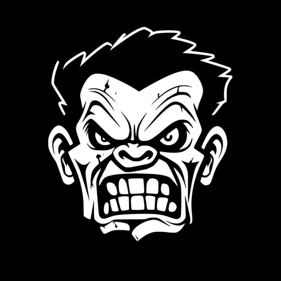 Zombie - Black and White Isolated Icon - Vector illustration