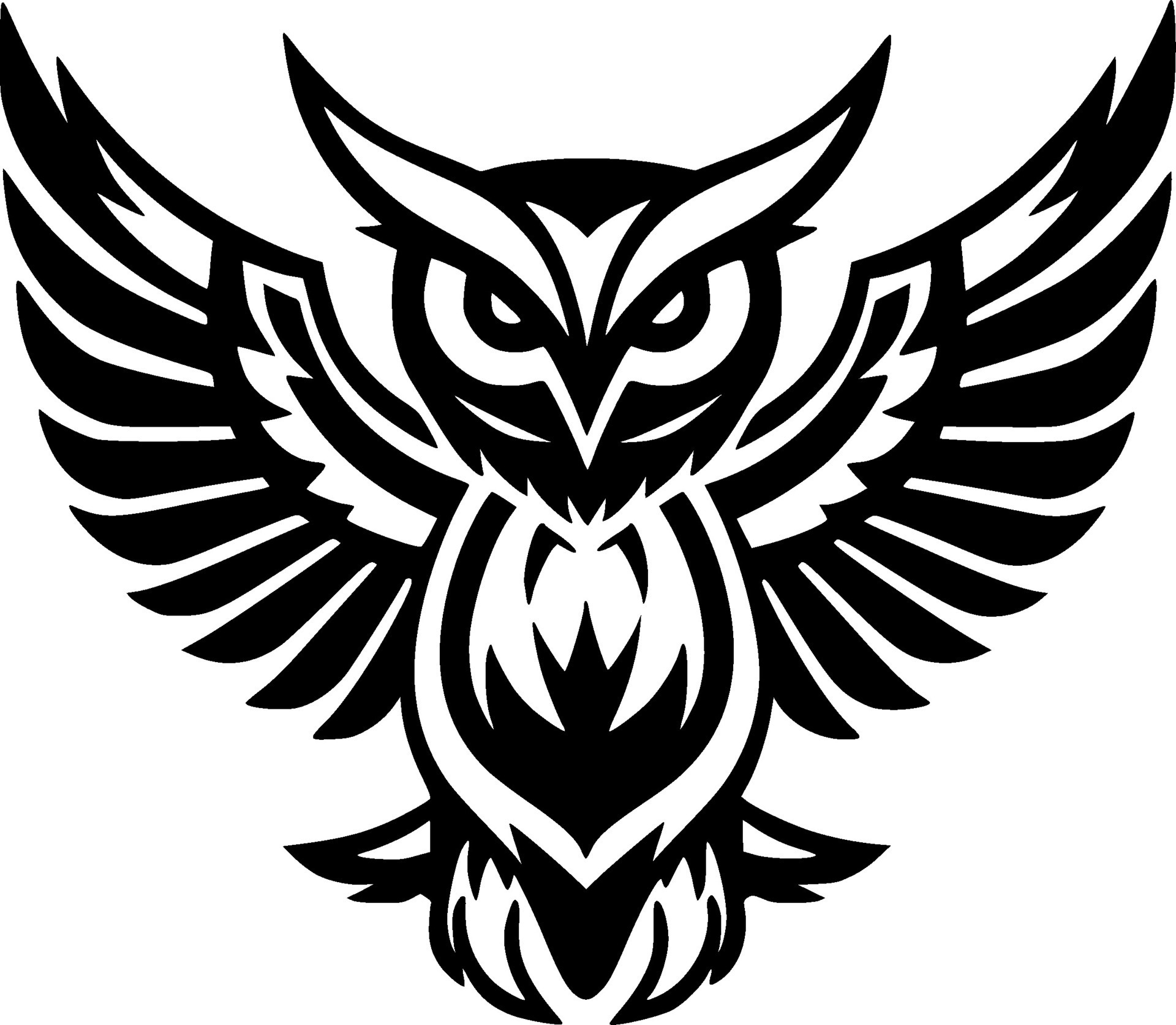 Owl, Black and White Vector illustration 27567309 Vector Art at Vecteezy
