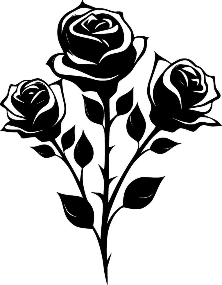 Roses, Black and White Vector illustration