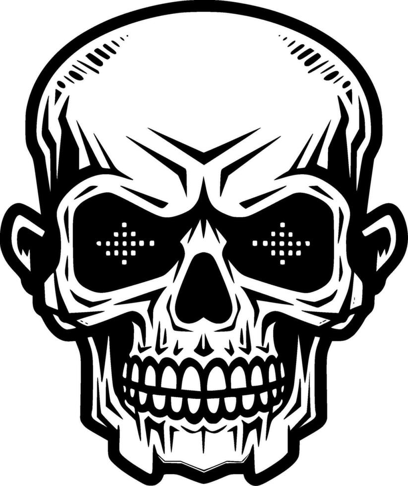 Skull - Black and White Isolated Icon - Vector illustration