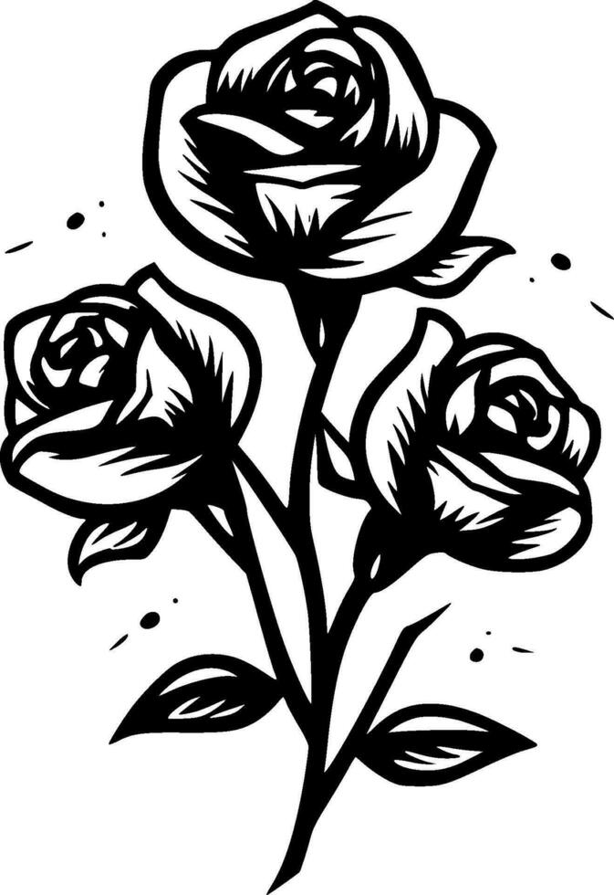 Roses, Minimalist and Simple Silhouette - Vector illustration