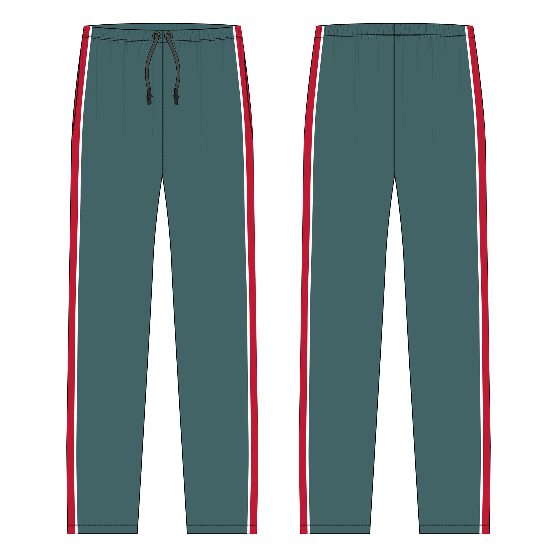 Sports jersey pants technical fashion flat sketch vector illustration ...