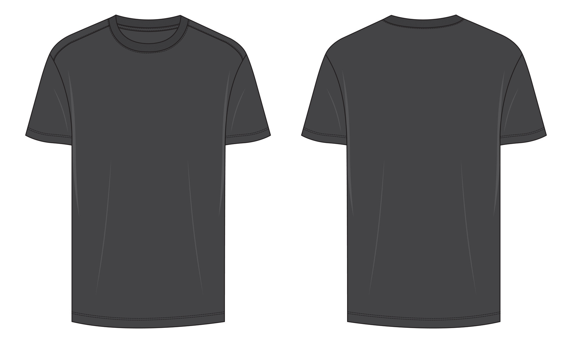 Short sleeve T shirt vector illustration template front and back views ...