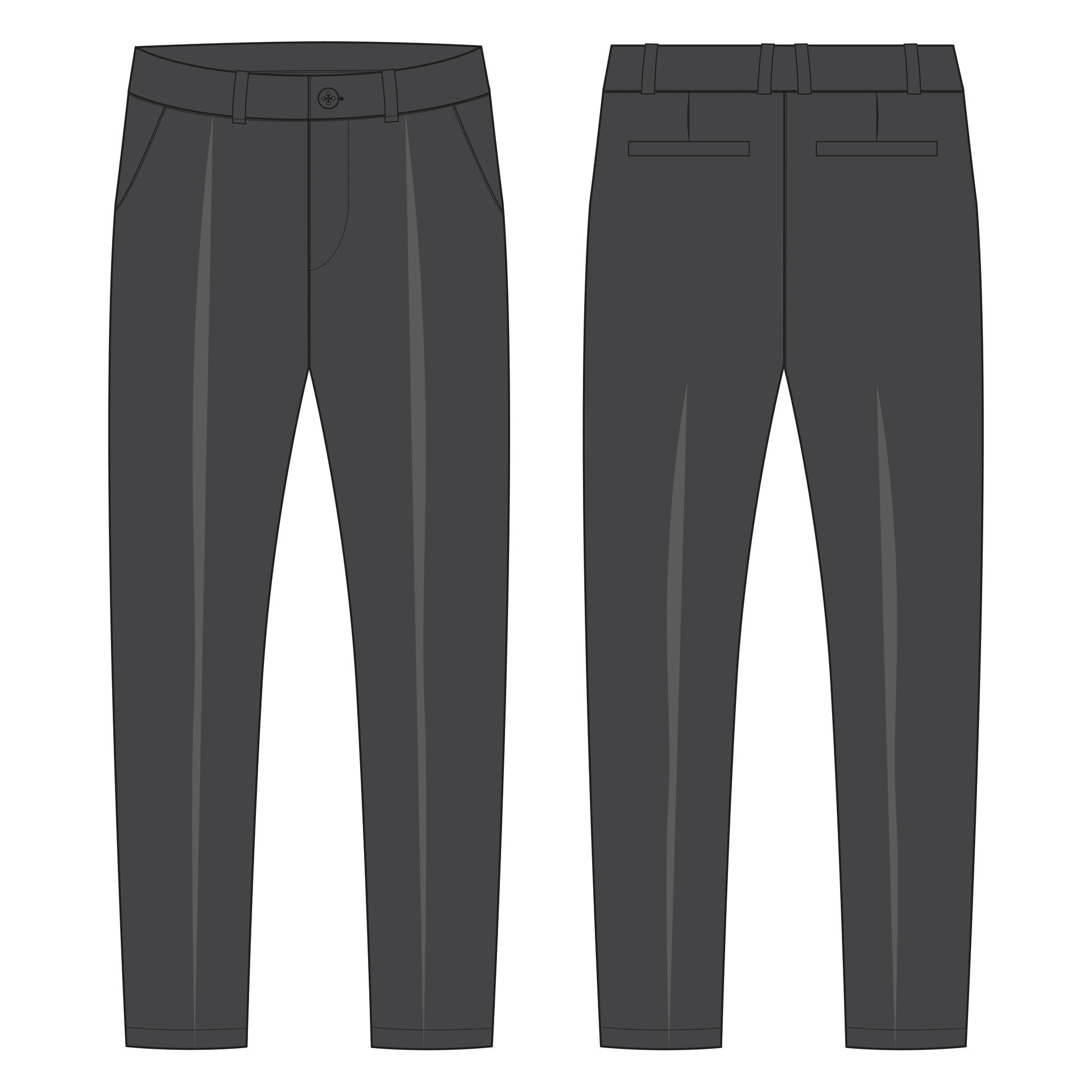 Trouser pants technical fashion flat sketch vector illustration ...