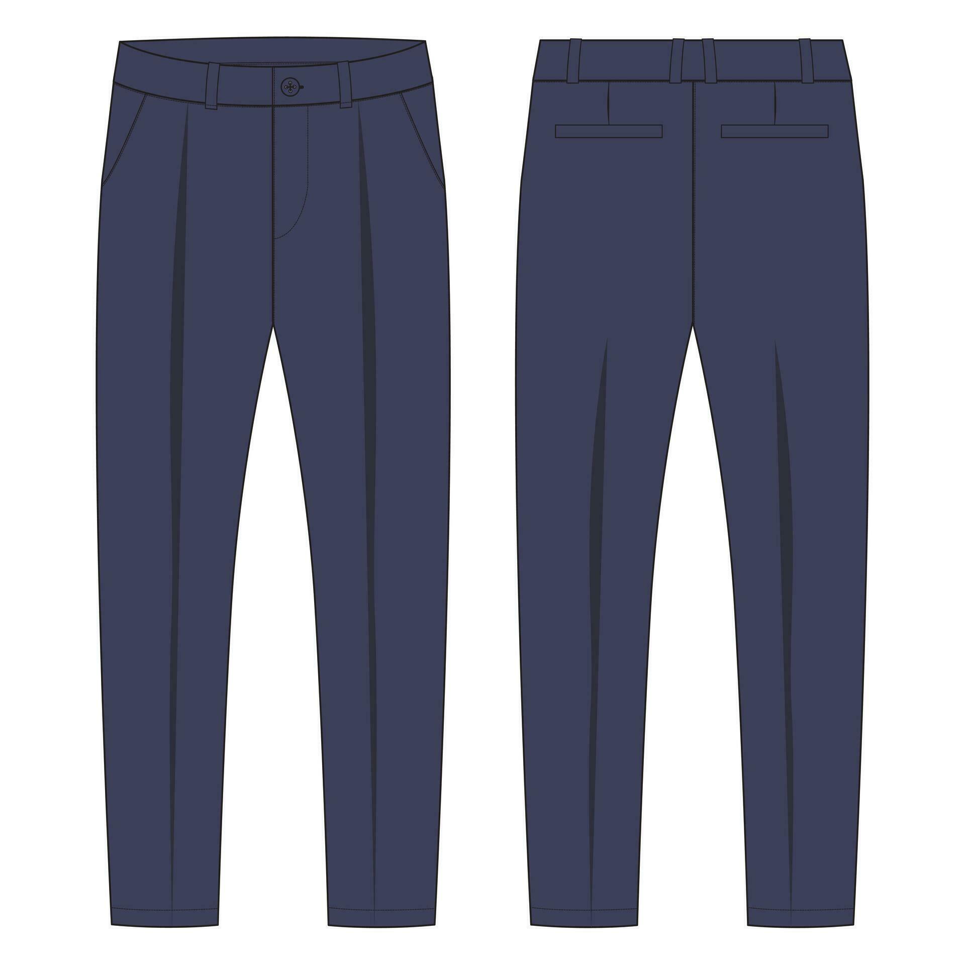 Trouser pants technical fashion flat sketch vector illustration ...