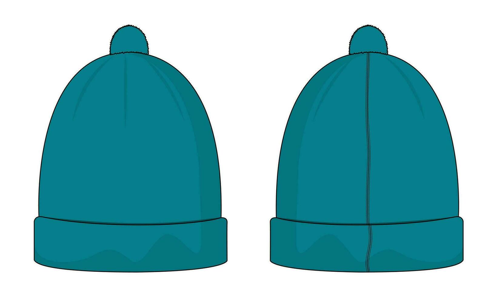 gorro técnico dibujo Moda plano bosquejo vector ilustración modelo frente y espalda