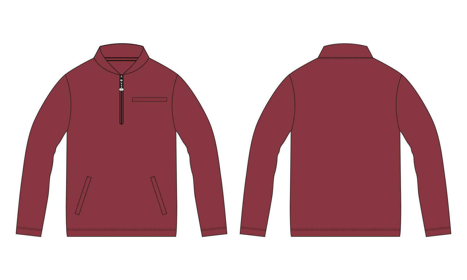 Long sleeve Jacket vector illustration template for men's and boys
