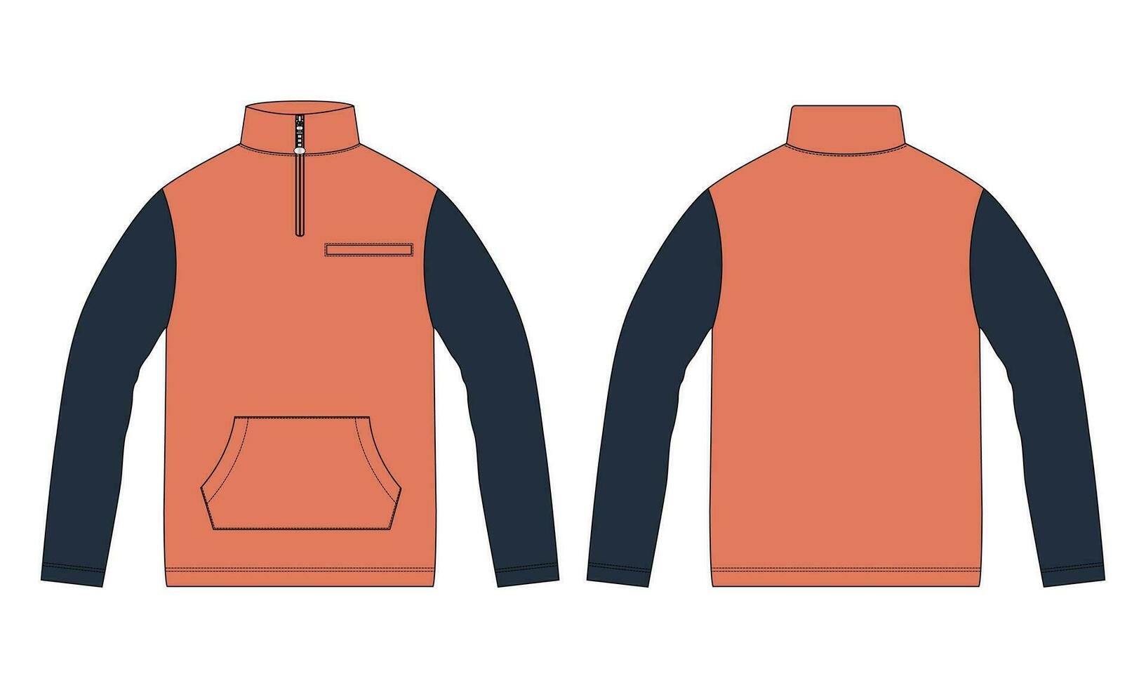 Long sleeve Jacket vector illustration template for men's and boys