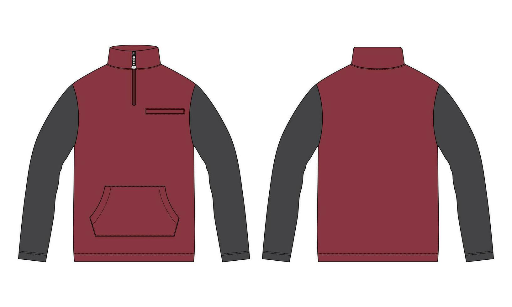 Long sleeve Jacket vector illustration template for men's and boys