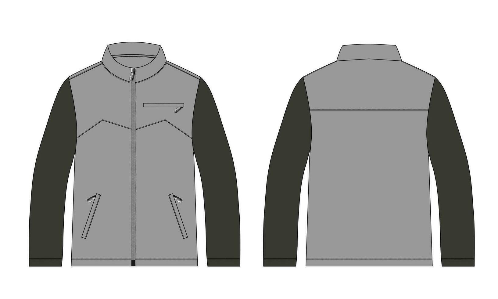 Long sleeve Jacket vector illustration template for men's and boys