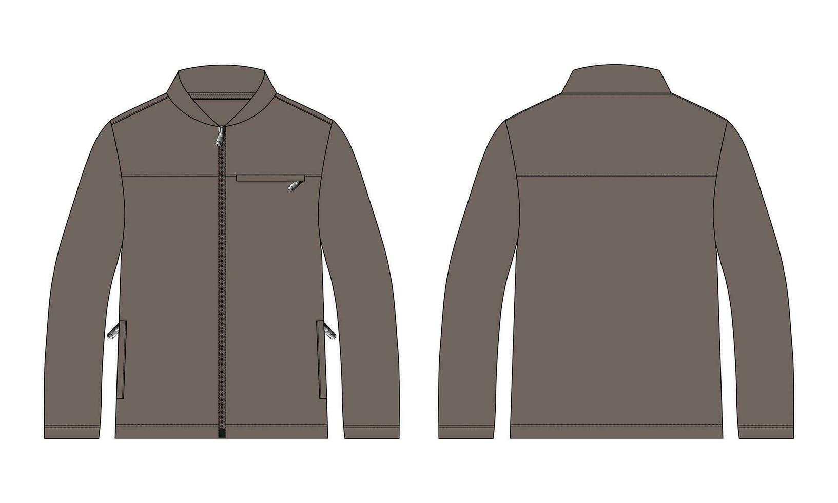 Long sleeve Jacket vector illustration template for men's and boys