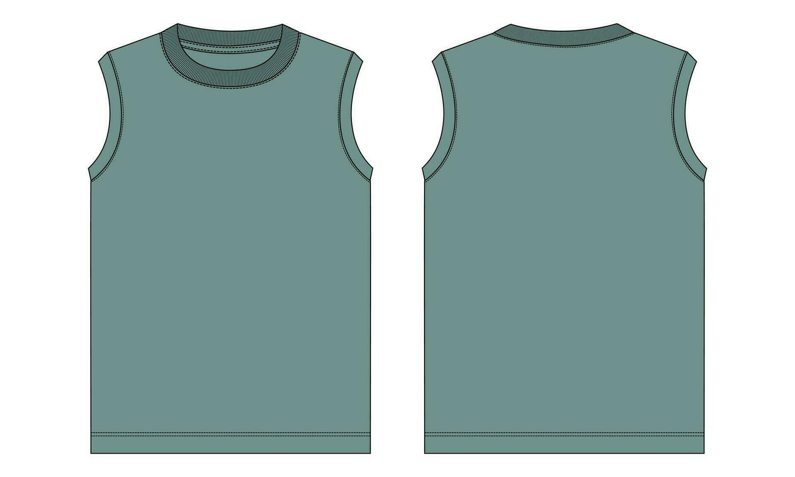 Tank tops vector illustration template front and back views