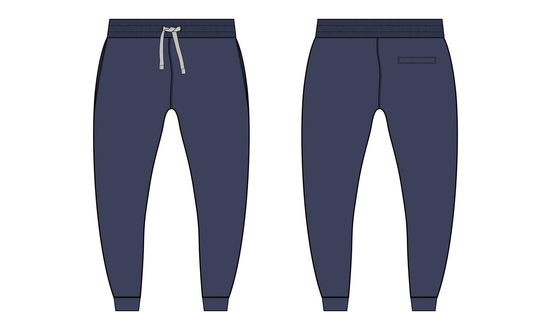 Sweatpants pant vector illustration template front and back views