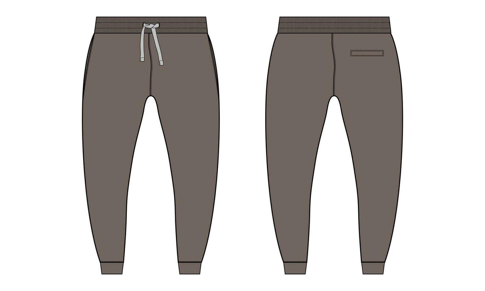 Sweatpants pant vector illustration template  front and back views