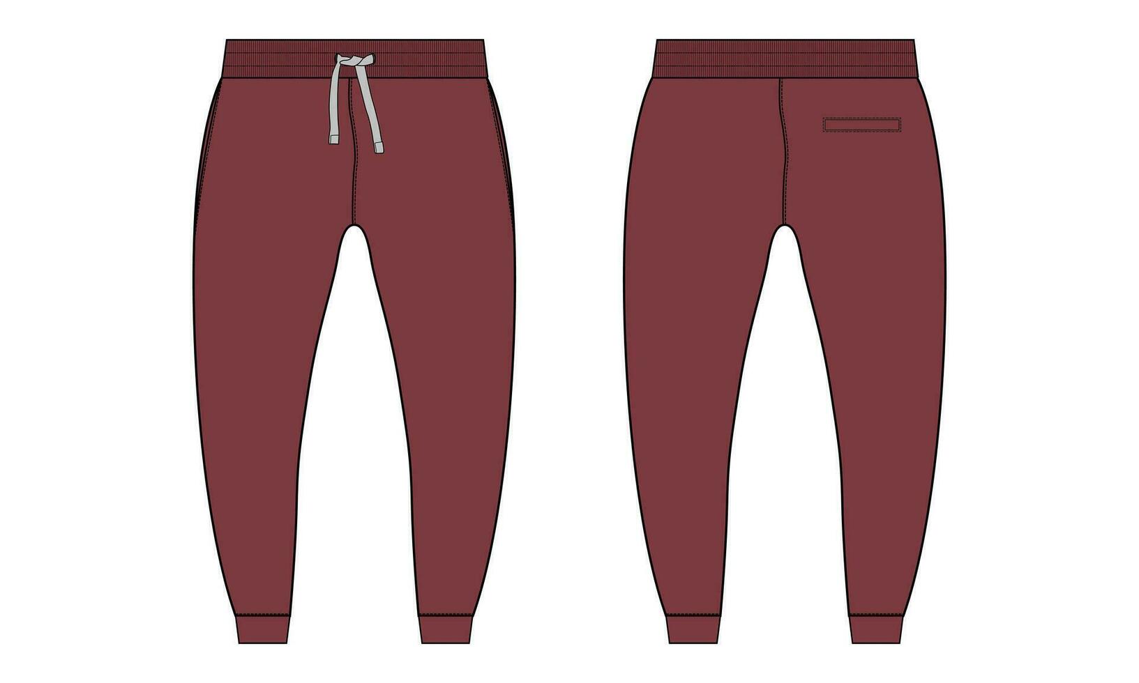 Sweatpants pant vector illustration template  front and back views