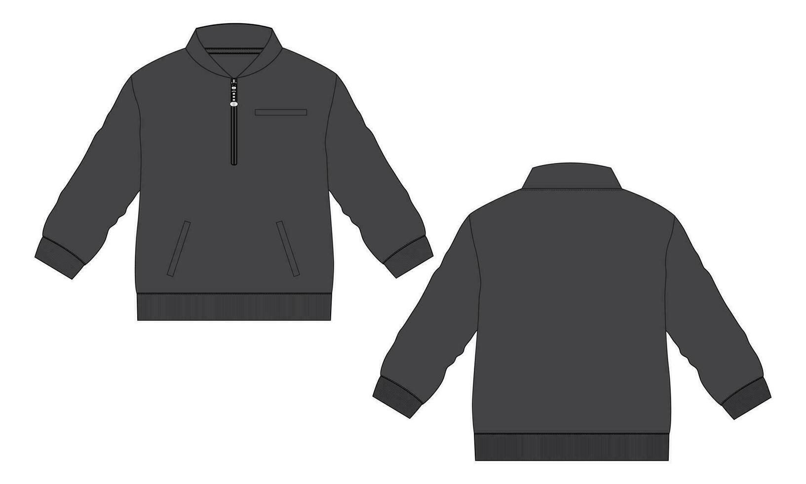 largo manga chaqueta camisa de entrenamiento vector ilustración modelo para Niños