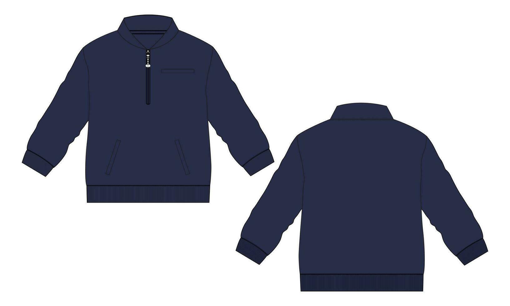 Long sleeve jacket sweatshirt vector illustration template for boys