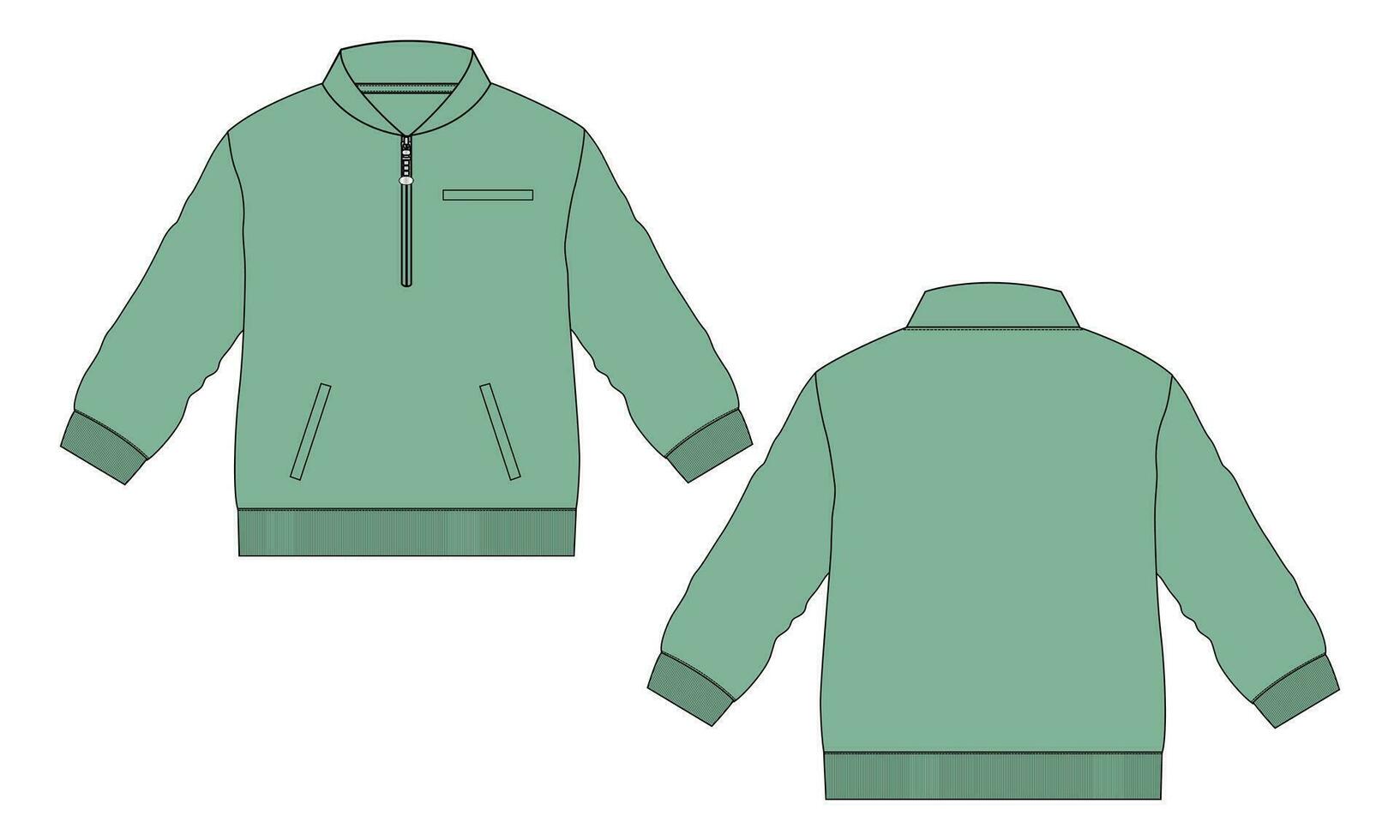 Long sleeve jacket sweatshirt vector illustration template for boys