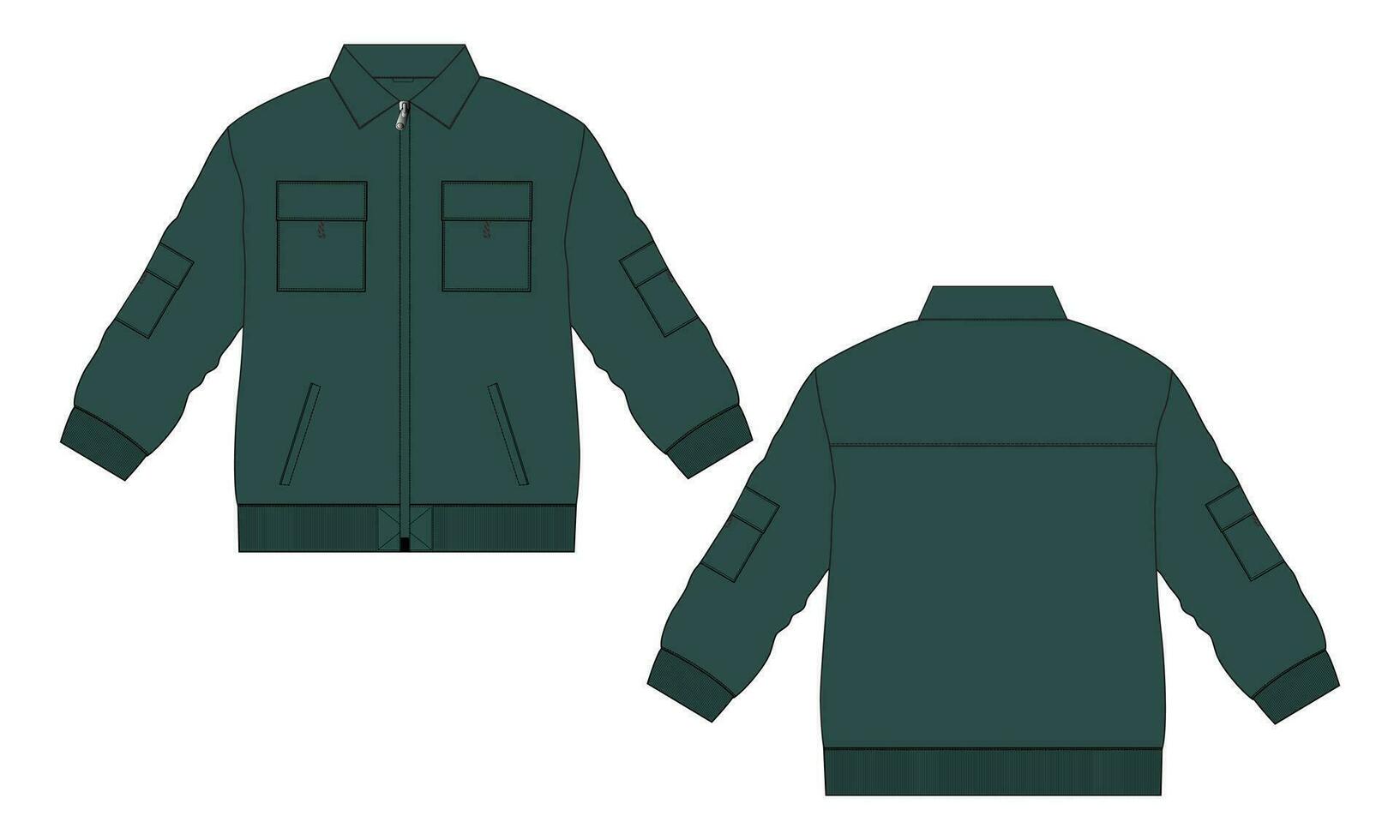 Long sleeve jacket sweatshirt vector illustration template for boys