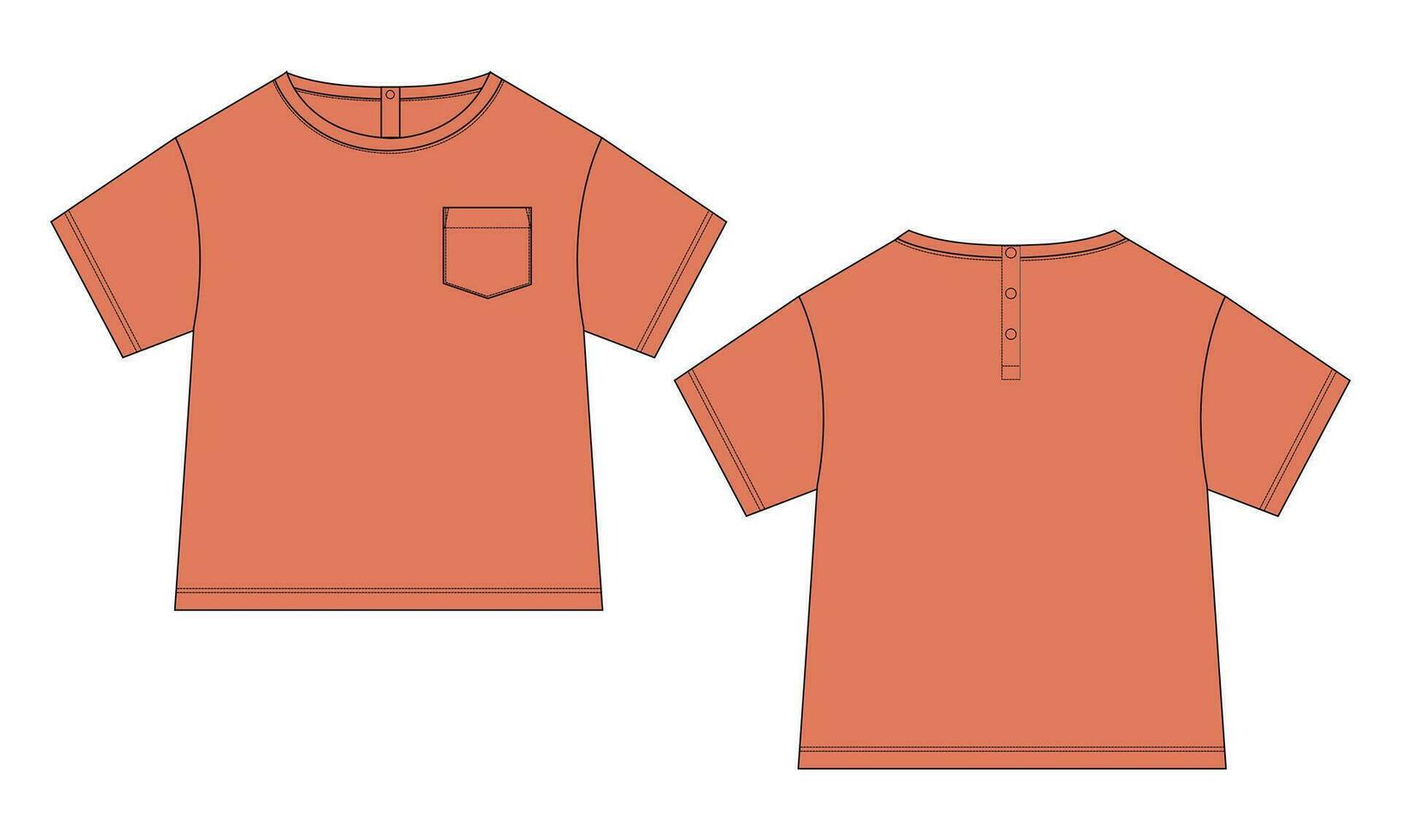 Long sleeve T shirt vector illustration template for kids